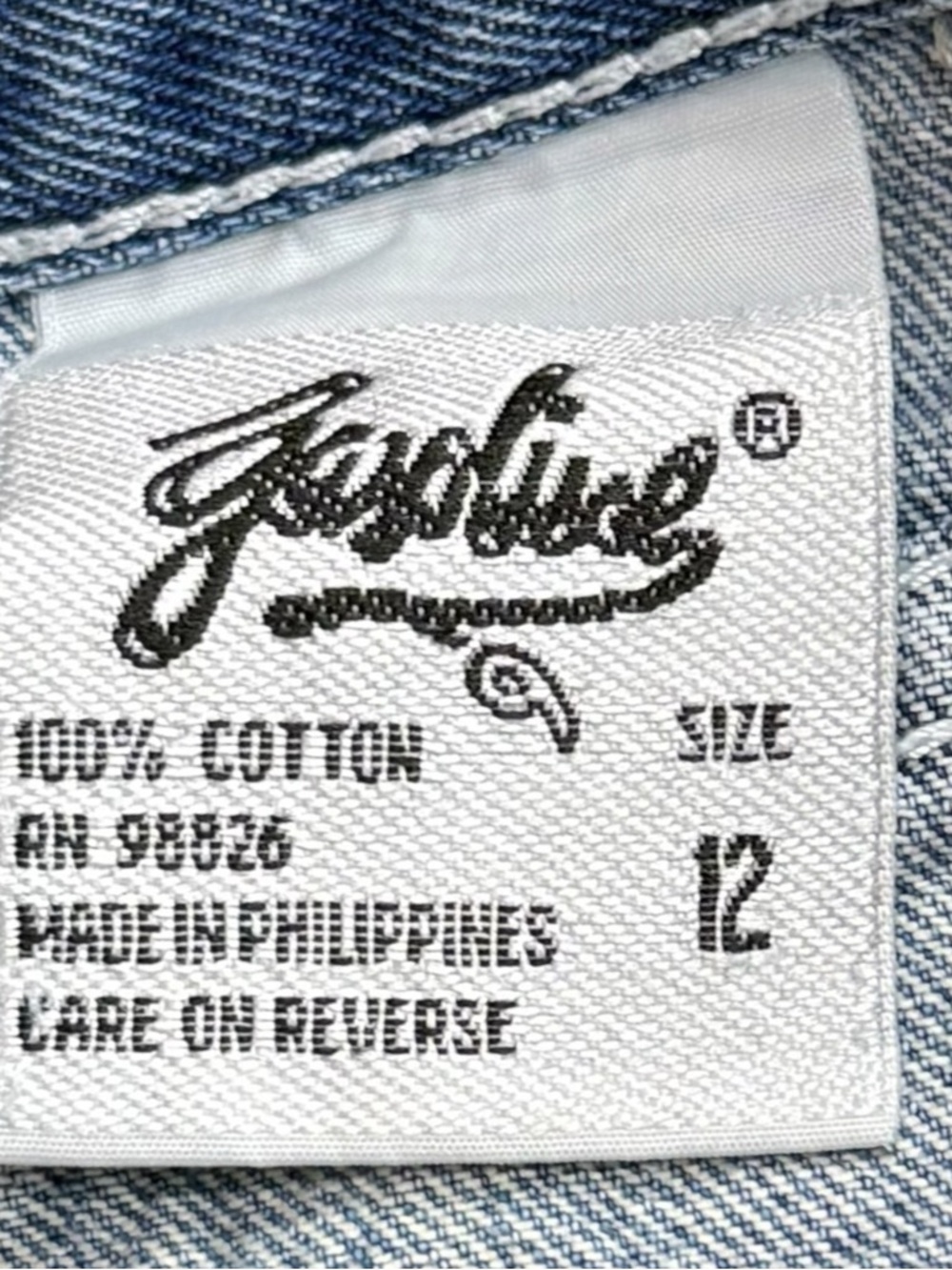 Youth Girls Gasoline Denim Shorts 12 Y2K Butterfly Blue Low Rise Jean Kids Retro - Picture 6 of 8